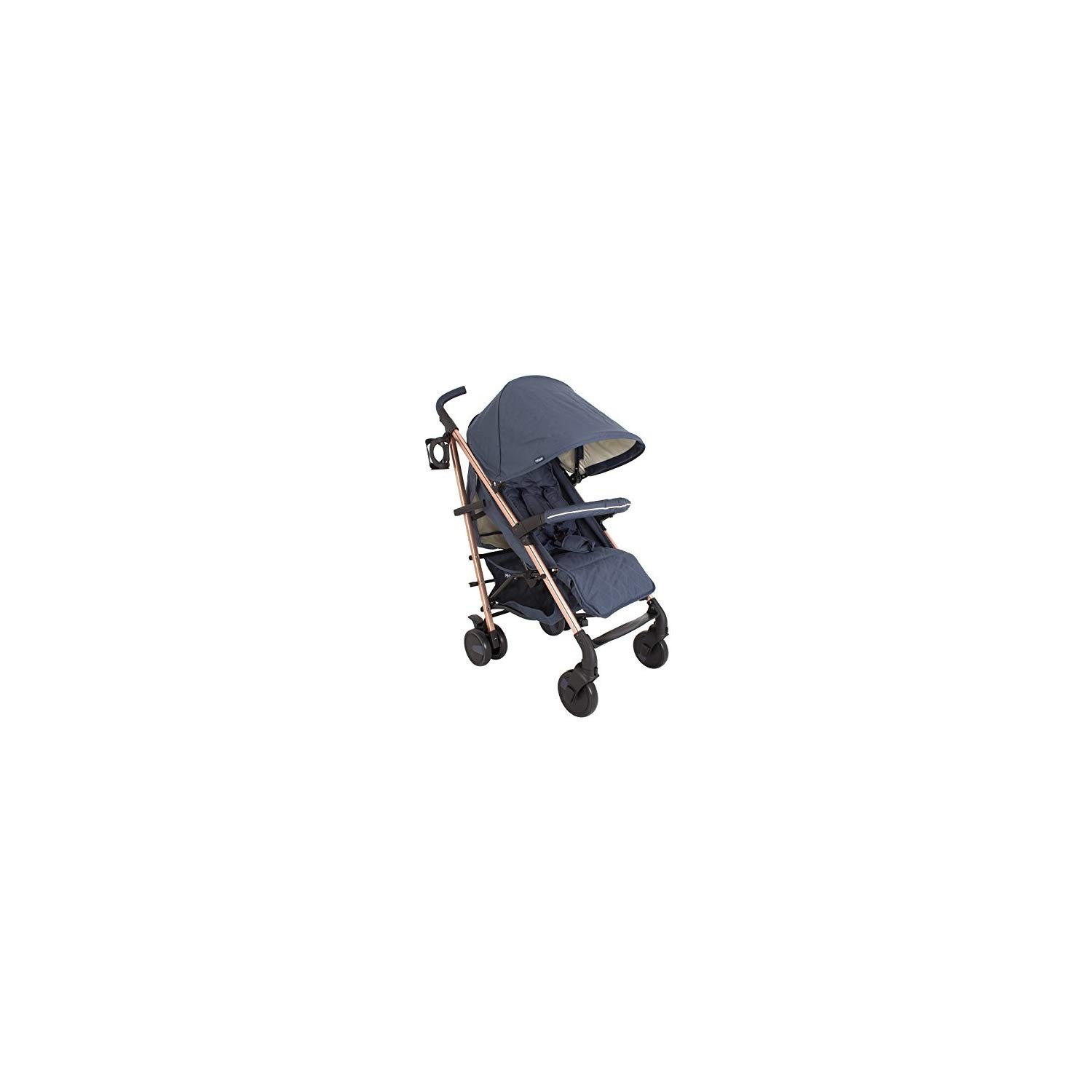 Navy and cheap rose gold pram